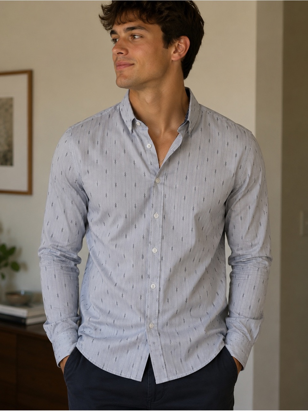 Paper Denim Cloth Mens‎ Size Large Long Sleeve Button Shirt